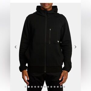 NWT RVCA Sport Tech II Black Zip-Up soft Hoodie size S